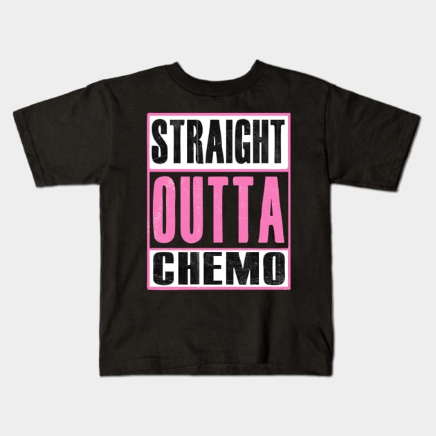 STRAIGHT OUTTA CHEMO Kids T-Shirt by Ribbons Chose Me